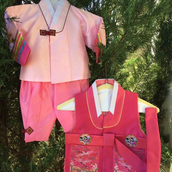 A Korean baby boy traditional dress pink - Picture 2 of 2